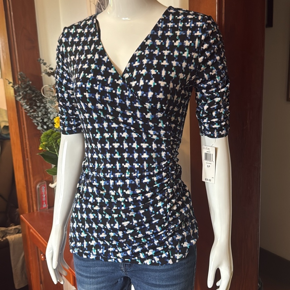 NWT Style&Co size small Women's Black and White Top